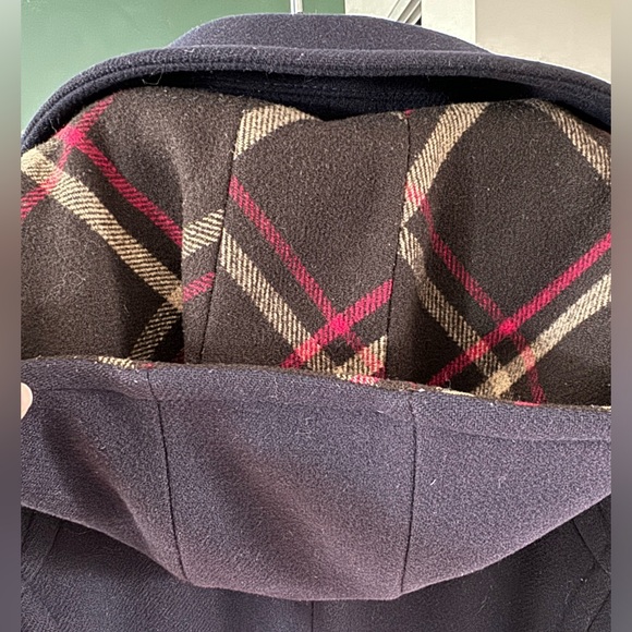 Navy Pendleton long wool coat with hood - Picture 12 of 14